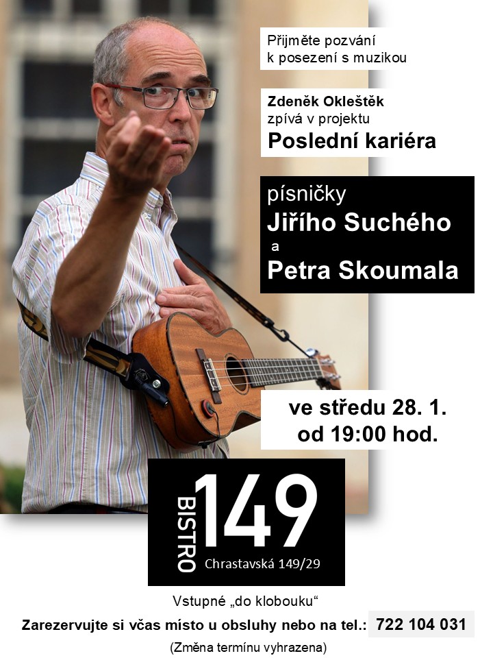 Pozvánka na hudební podvečer v Bistru 149, Liberec
